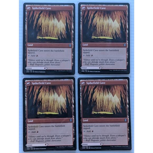 Lot 4 Spikefield Hazard/Spikefield Cave — Zendikar Rising #166 — Near Mint — MTG - Picture 2 of 4